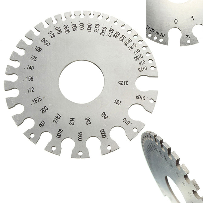 ZHAOYAO Stainless steel American Standard Diameter Gauge Model Wire Weld Inspection Thickness Gauge - Silver
