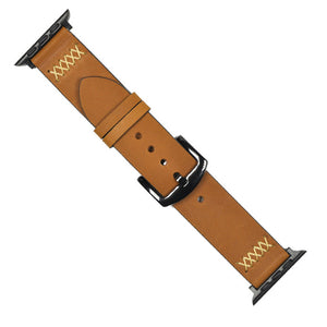 Replacement 38mm Cowhide Strap Band with Stainless Metal Clasp for 38mm Apple Watch - Brown