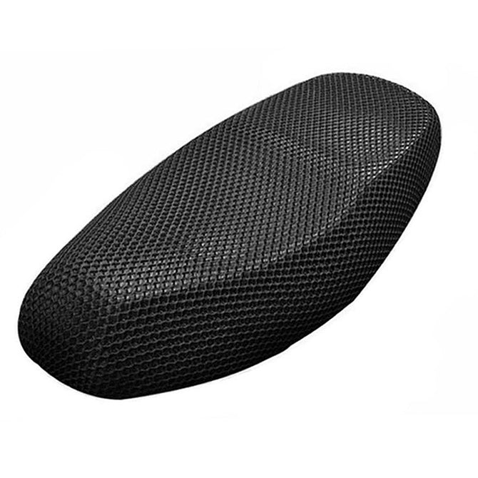Heat Resistant Breathable Seat Saddle 3D Mesh Cover for Motorcycle - Black (XL)