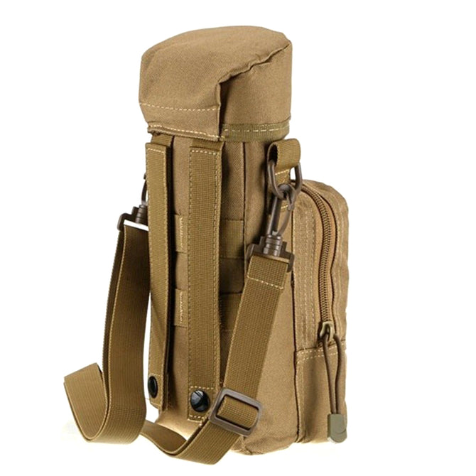 Multi-functional Outdoor Sports Cycling Large Kettle Water Bottle Storage Bag Tactical Small Messenger Bag - Khaki