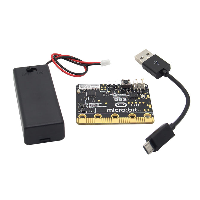 Geekworm Micro:Bit Go (On-the-go Starter Bundle) Micro:bit + AAA Battery Holder + USB Cable Kit