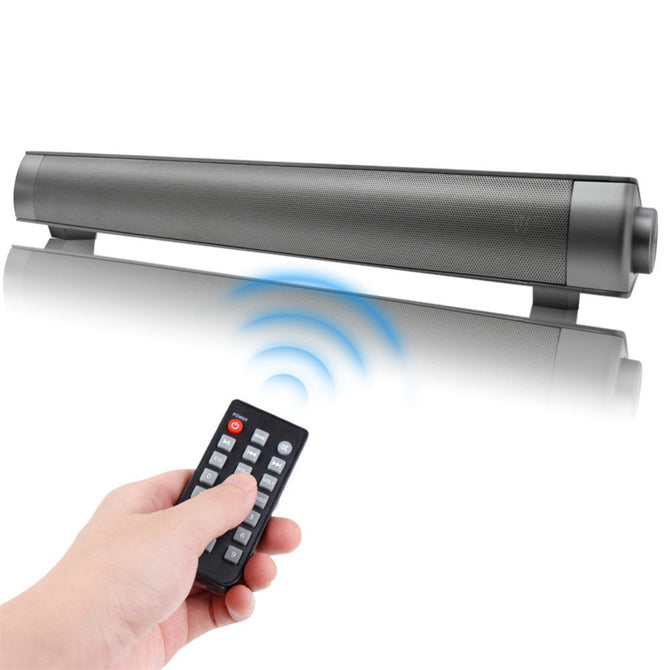ESAMACT LP-08 TV Wireless Subwoof Bluetooth Speaker, Enhanced TV Remote Control Soundbar Speaker - Silver