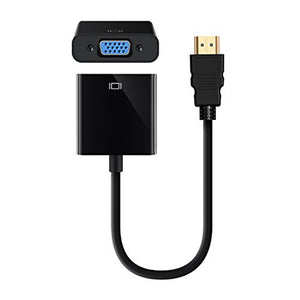 Male to Female High Speed, 1080P HDMI to VGA Adapter with 3.5mm Audio Output and Micro USB Power Cable