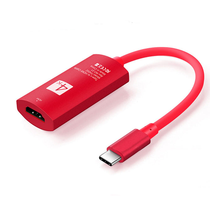USB-C 3.1 Type C to HDMI Cable Support 4k Converter Adapter Cable for Galaxy Note 8 S8 HDTV Computer PC Macbook - Red
