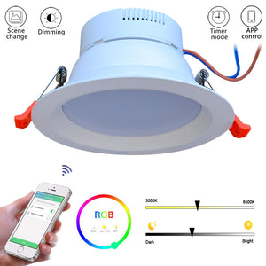 JIAWEN Smart Home RGBW 9W LED Downlight, Supports APP Control, Works with Zigbee Bridge
