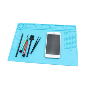 JIAFA Maintenance Platform, High Temperature Heat-resistant Repair Insulation Pad, Silicone Mat, Size: 34.8cm x 25cm (Blue)