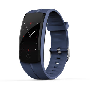 QS100 Smart Bracelet Touch Color Screen Sports Wrist Watch Heart Rate Blood Pressure Monitoring - Blue