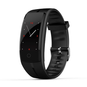 QS100 Smart Bracelet Touch Color Screen Sports Wrist Watch Heart Rate Blood Pressure Monitoring - Black
