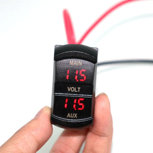 IZTOSS B3169 Switch Shaped 12~24V Dual Red Light Digital Display Voltmeter for Car Ship