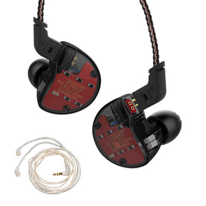 Original KZ ZS10 4BA with 1 Dynamic Hybrid 10 Drivers In Ear Earphones HIFI Headphones - Black (Without Microphone)