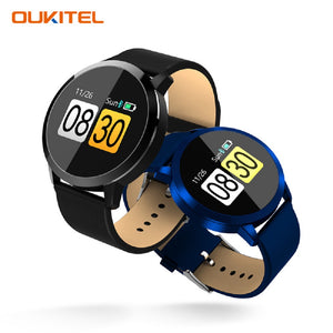 OUKITEL W1 Round Color Screen Smart Watch with Blood Oxygen Blood Pressure Heart Rate Monitoring Long Standby - Black