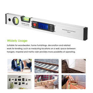 ESAMACT Digital Angle Finder Level 360 Degree Range Spirit Level Upright Inclinometer with Magnets Protractor Ruler