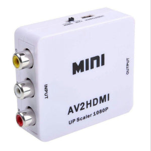 Mini AV RCA to HDMI 1080P Converter Adapter - White + Black