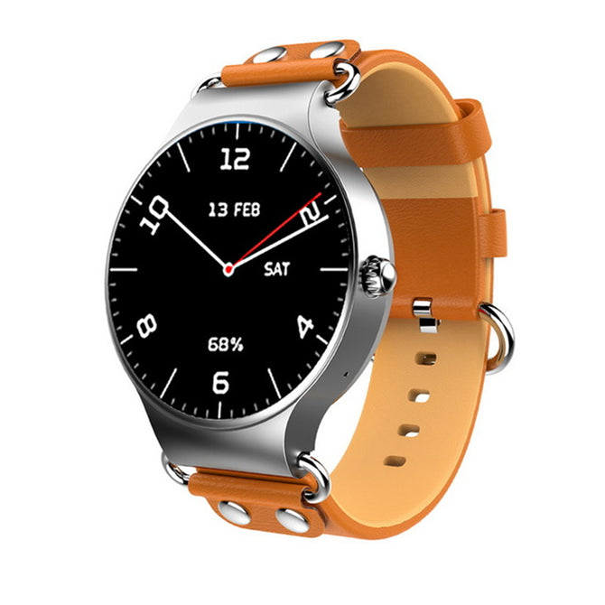 KW98 3G Smartwatch Phone Android 5.1 1.39 inch MTK6580 Quad Core Smart Watch Heart Rate Monitor - Brown + Silver