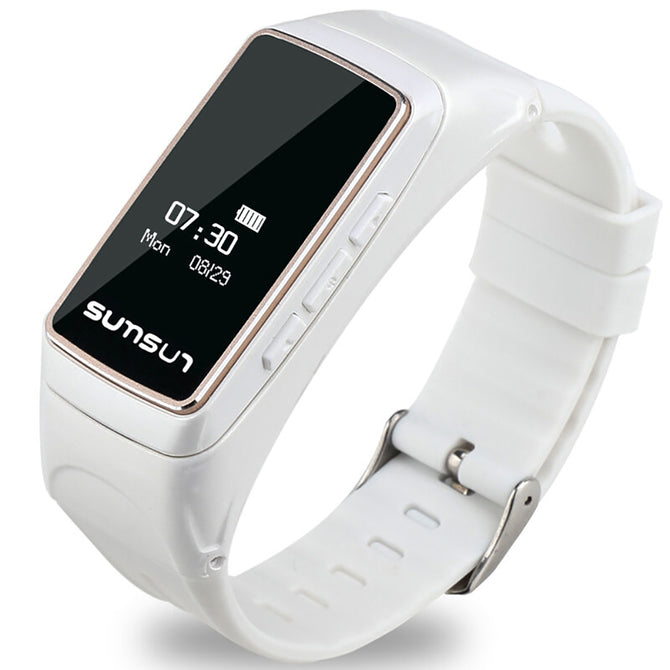Measy Smart Bracelet, Fitness Sport Watch w/ Pedometer, Heart Rate Monitor for IOS Android - White