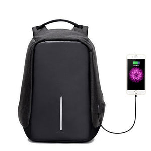 15.6 Inches Business Anti-Theft Slim Durable Laptop Backpack with USB Charging Port - Black