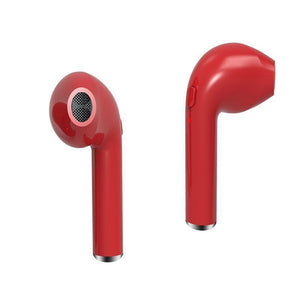 TWS Wireless Dual Bluetooth Headset Twins Stereo Headphone Cordless Sports Earphones - Red