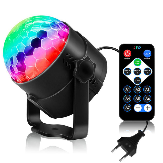YouOKLight 6W 6-Color LED RGB Disco Ball Party Light, Remote Control Strobe Light, AC100-240V (EU Plug)