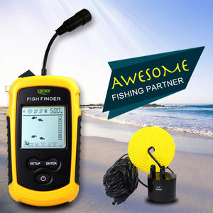 LUCKY FF1108-1 Portable Fish Finder, Depth Sonar Sounder Alarm Waterproof Fishfinder