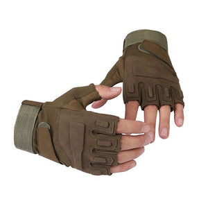 Ctsmart Outdoor Tractical Half-Finger Bike Riding Sun-resistant Gloves - Green (L)
