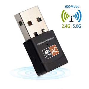 USB Wi-Fi Adapter 600Mbps Wireless WiFi Antenna Mini Ethernet Network Card Dual Band 2.4G/5G WiFi Receiver 802.11a/g/n/ac for PC