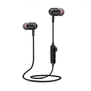 T15 Bluetooth In-Ear Wireless Magnetic Sweatproof Headset Earphone - Black