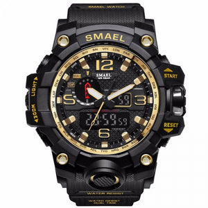 SMAEL Sport Watches For Men Waterproof Digital Watch LED Men\'s Wristwatch Clock Man 1545 Montre Homme Big Men Watches Black
