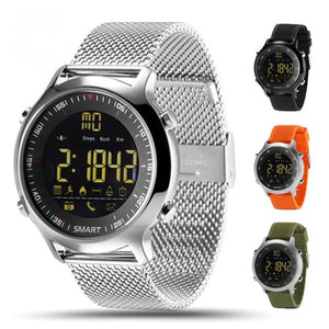 EX18 Smart Watch IP67 Waterproof Support Call And SMS Alert Pedometer Sports Activities Tracker Wristwatch Smartwatch Silver
