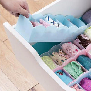 Multifunctional Five Grid Desktop Drawer Storage Box Organizer Box Bedroom Office Sorting Box Pink/1-5 Cells