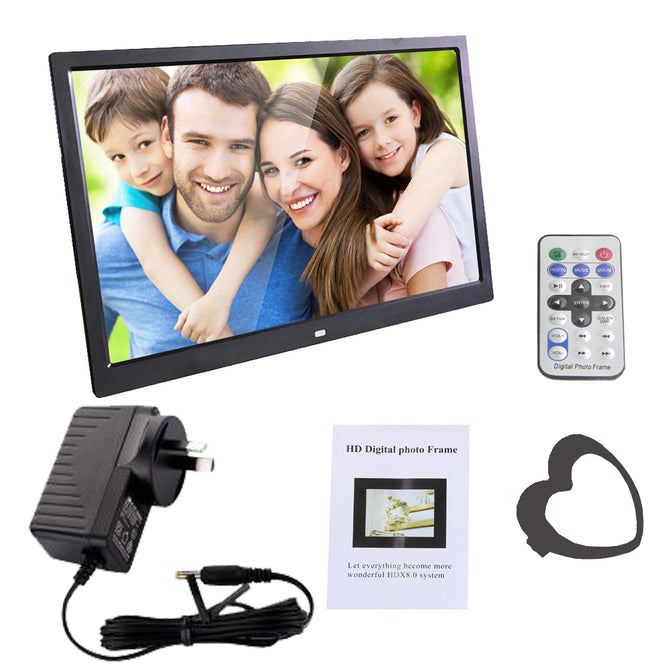 XSUNI 12 Inches Digital Photo Frame w/ LED Backlight, Full Function HD 1280 x 800 Electronic Video Album - AU Plug