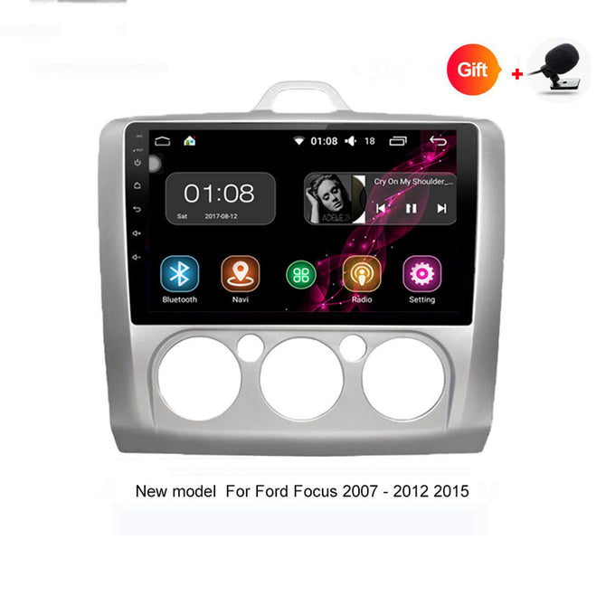 Funrover Android 8.0 HD 9" 2-Din Touch Screen Car Audio System Radio Car Player w/Stereo GPS Navigationfor Ford Focus 2004-2011