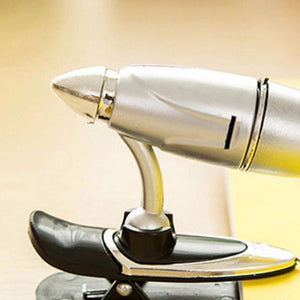 New Bullet Clip-on LED Book Light Nightlight, Portable Table Lamp Flashlight, Mini Reading Button Lamp White/Silver