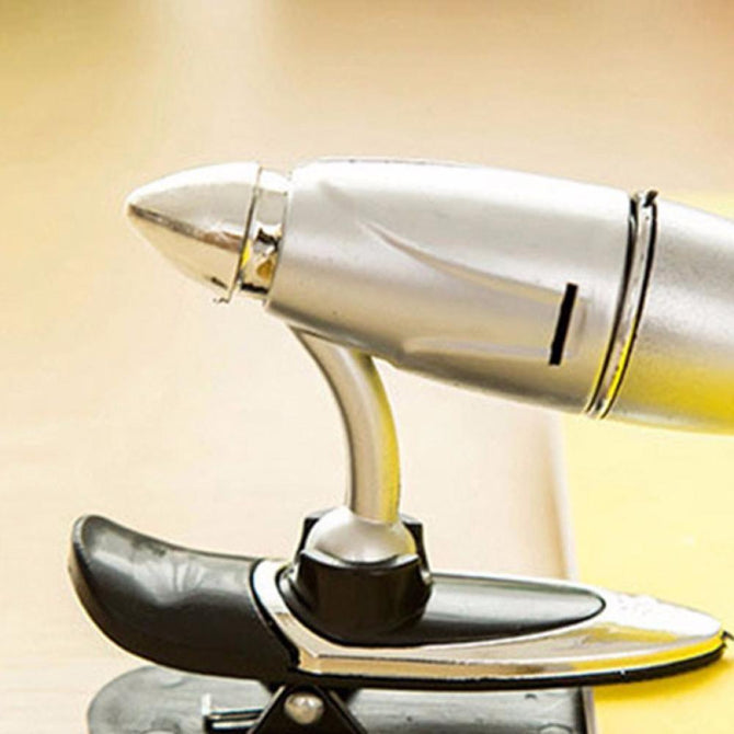 New Bullet Clip-on LED Book Light Nightlight, Portable Table Lamp Flashlight, Mini Reading Button Lamp White/Silver