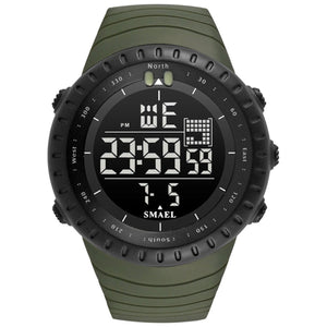 SMAEL Dual Display Watch Men LED Digital Waterproof Casual Sport Watch Army Green