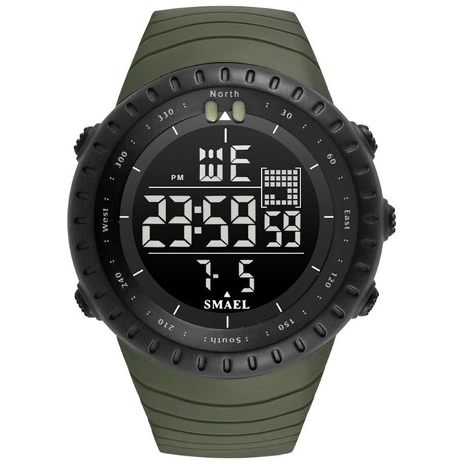 SMAEL Dual Display Watch Men LED Digital Waterproof Casual Sport Watch Orange