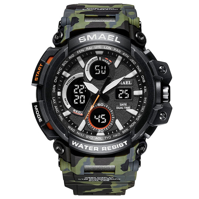 SMAEL 1708B Sport Watches Men Watch Waterproof LED Digital Watch Male Clock khaki