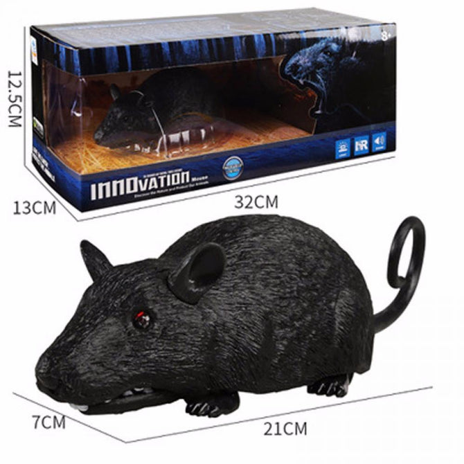 Electronic Pet Remote Control RC Simulation Light Flash Mouse Toy Model Tricky Prank Scary Robotic Insect Animal Toy Dark Gray