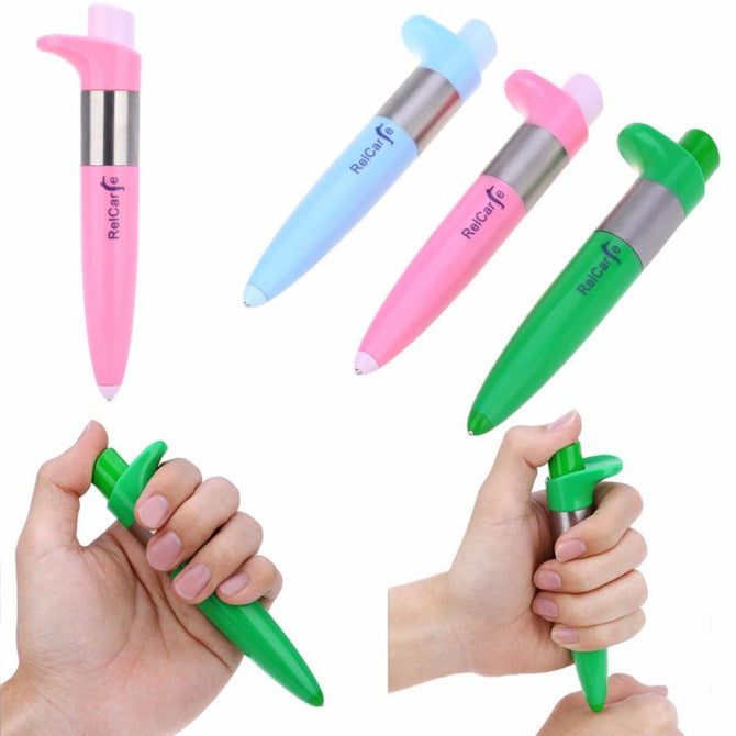 Electronic Pulse Analgesia Pen Body Pain Relief Acupuncture Point Muscle Shoulder Massage Pen Relaxation Meridian Pen White