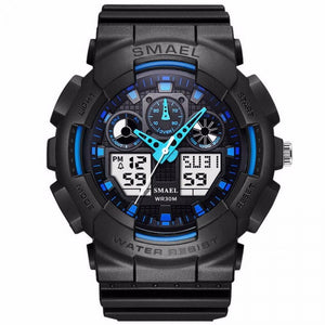 SMAEL Fashion Watch Men Waterproof LED Sports Military Watch Shock Resistant Men\'s Analog Quartz Digital Watch Green
