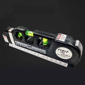 Multifunctional Laser Level Ruler Steel Tape Horizontal Magnet Level Black