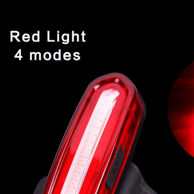 100lm USB Rechargeable COB LED Mountain Bike Tail Light Taillight MTB Safety Warning Bicycle Rear Light Bicycle Lamp White