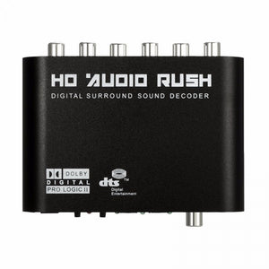 LG58 DTS / AC3 Optical To Stereo Surround Analog HD 5.1 Audio Decoder Converter For Xbox 360 DVD (EU Plug) Black