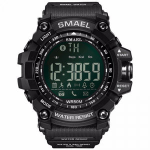SMAEL Luxury Brand Smart Watch Men With BT Call/ SMS /Twitter/ Facebook/ Whatsapp/ Skype Reminder Sports Steps Counting Green
