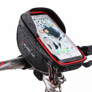 WHEEL UP Waterproof MTB Road Bike Bicycle Front Bag Cycling Top Tube Frame Handlebar Bag 6.0 Inch Phone Bag Black