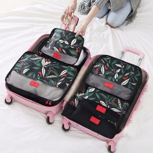 Mihawk 6Pcs/set Packing Cube Travel Bags Portable Large Capacity Clothing Sorting Organizer Luggage Accessories Supplies Army Green