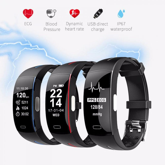 P3 Smart Bracelet With Blood Pressure Heart Rate Monitor Activity Tracker GPS Smart Watch IP67 Waterproof Blue