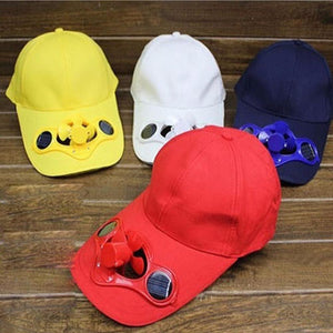 Creative Solar Fan Baseball Cap Outdoor Hat Travel Cap Sun Visor Summer Cap Fishing Cap With Switch Blue/One Size