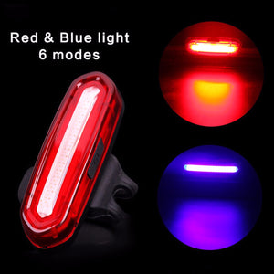 100lm USB Rechargeable COB LED Mountain Bike Tail Light Taillight MTB Safety Warning Bicycle Rear Light Bicycle Lamp Blue
