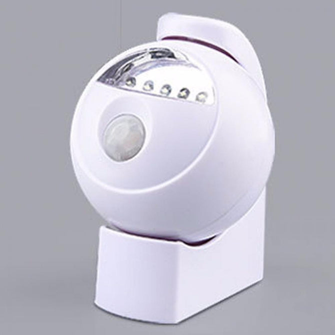 Smart 5-LED Night Light Human Body Infrared Induction PIR Mini Bed Light Lamp White