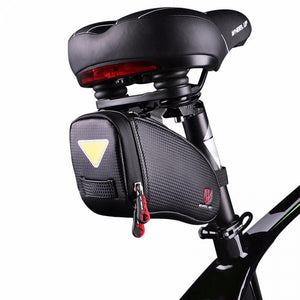 Wheel Up Waterproof Bicycle Bag Bike Reflective Saddle Bag MTB Tail Bag Lightweight Cycling Panniers Black